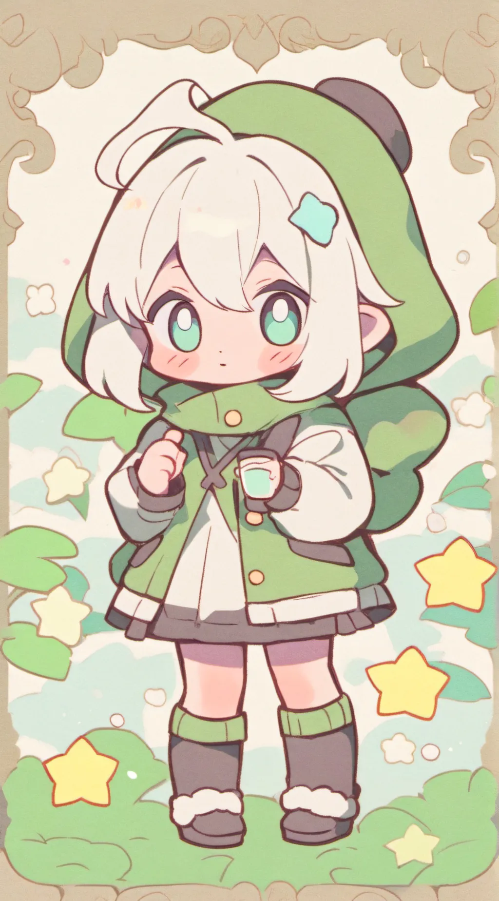 ai character: water background