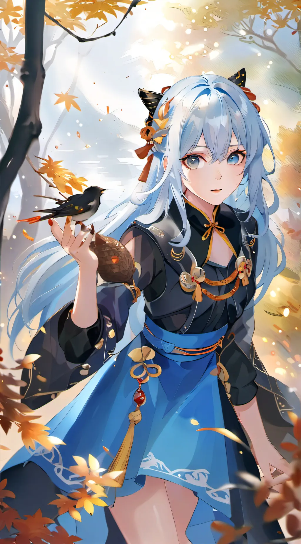 ai character: Autumn background