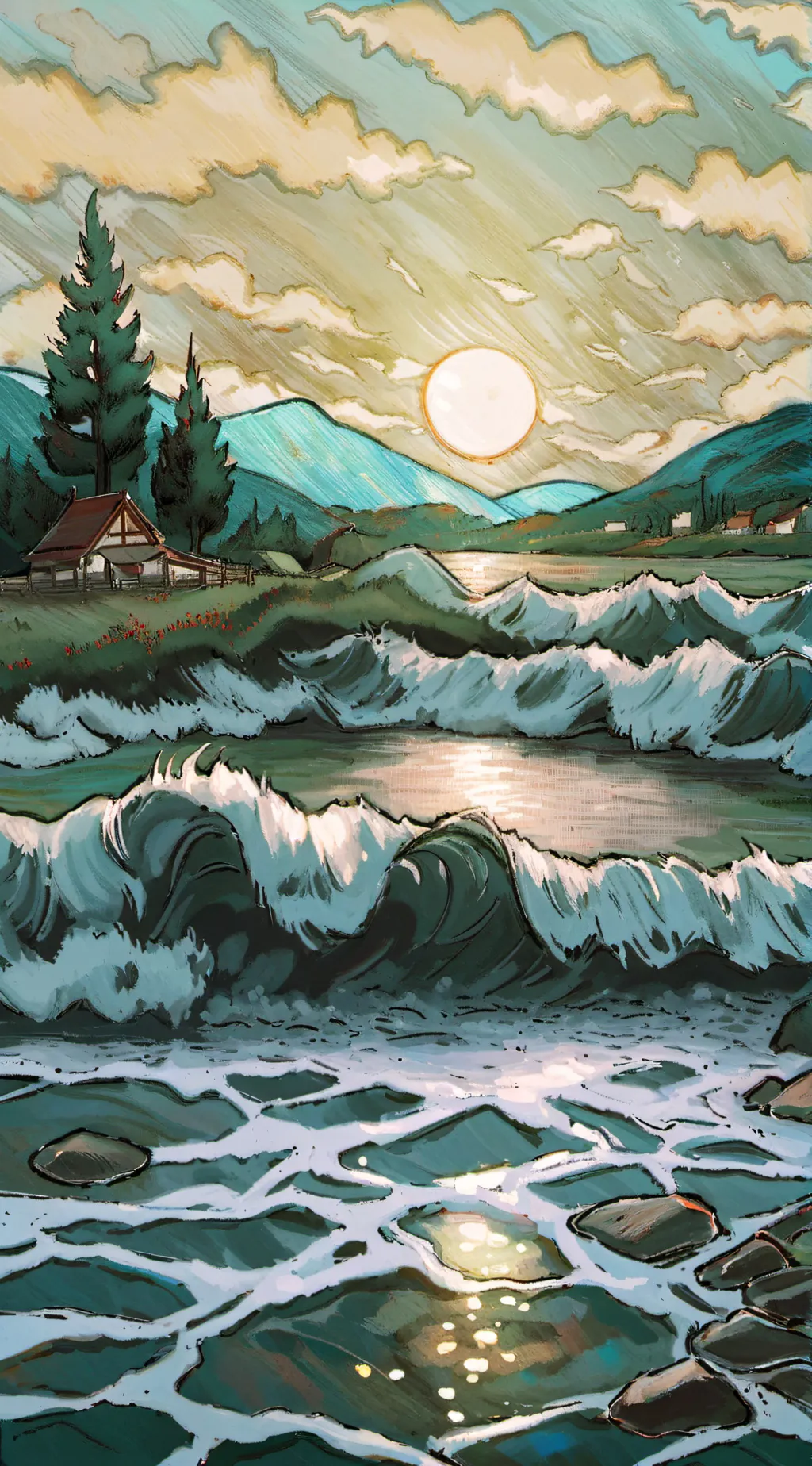 ai character: paper edition cat background