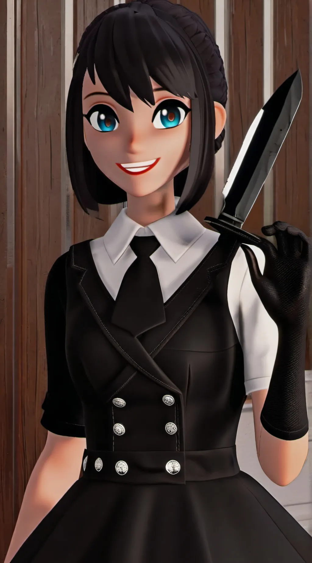 ai character: miss  bloomy background