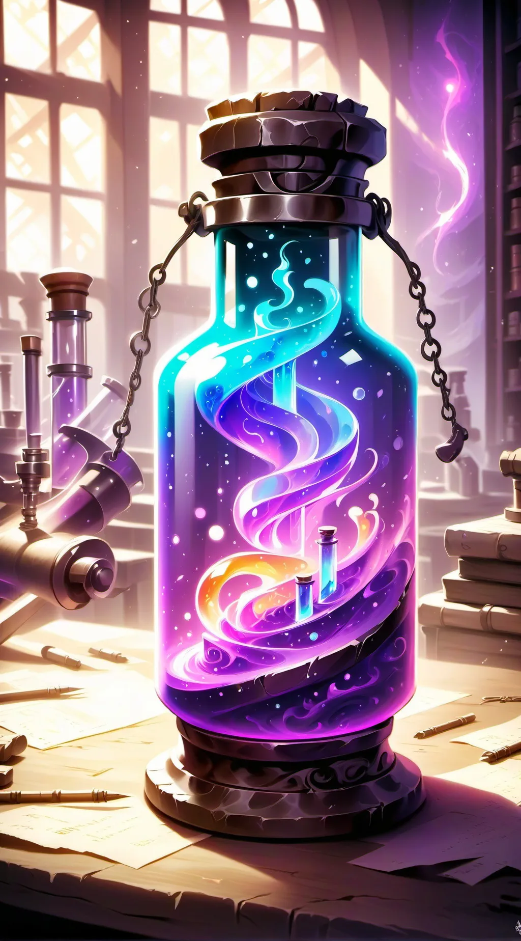ai character: mystery potion background