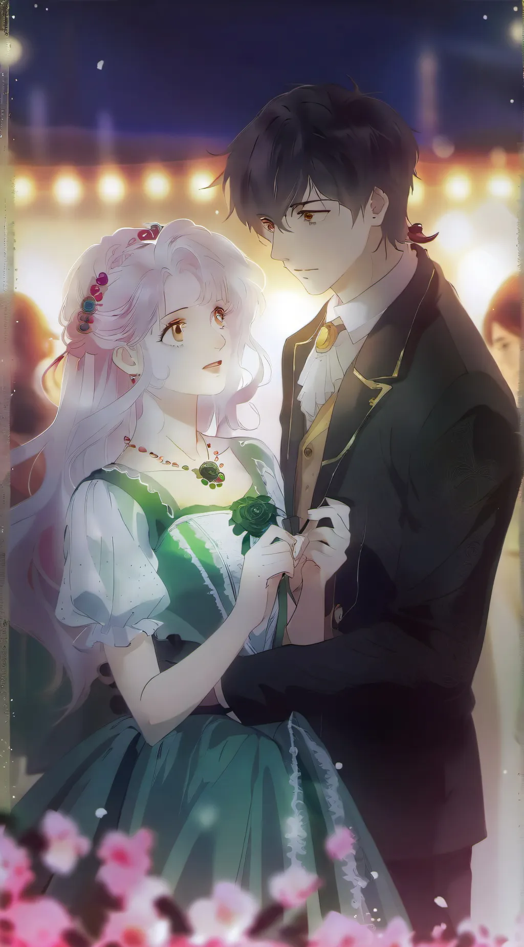 ai character: Damian at prom background