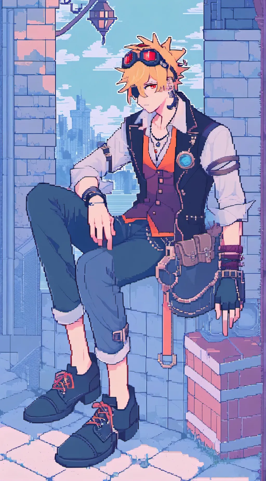 ai character: Steampunk KiriBaku background