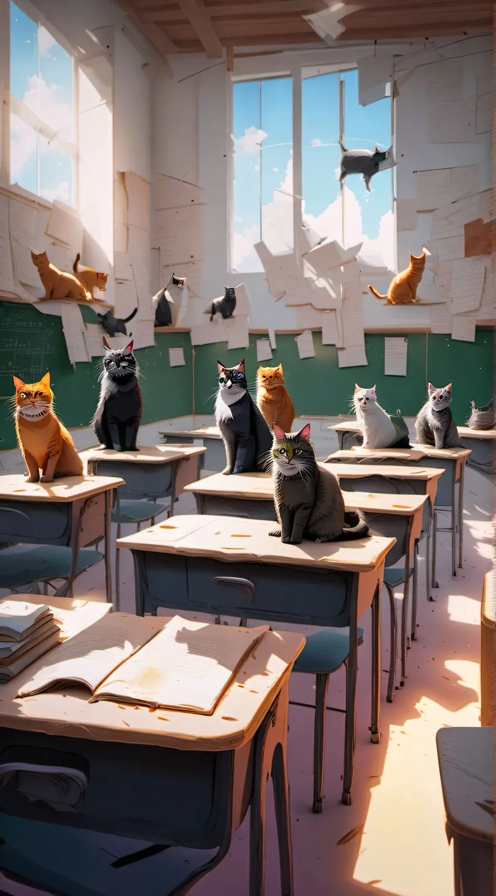 ai character: MHA Cats background