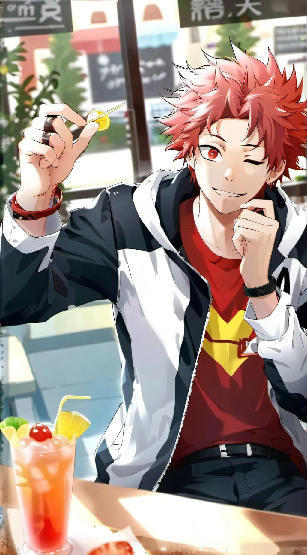 ai character: kirishima <3 ❤️ background