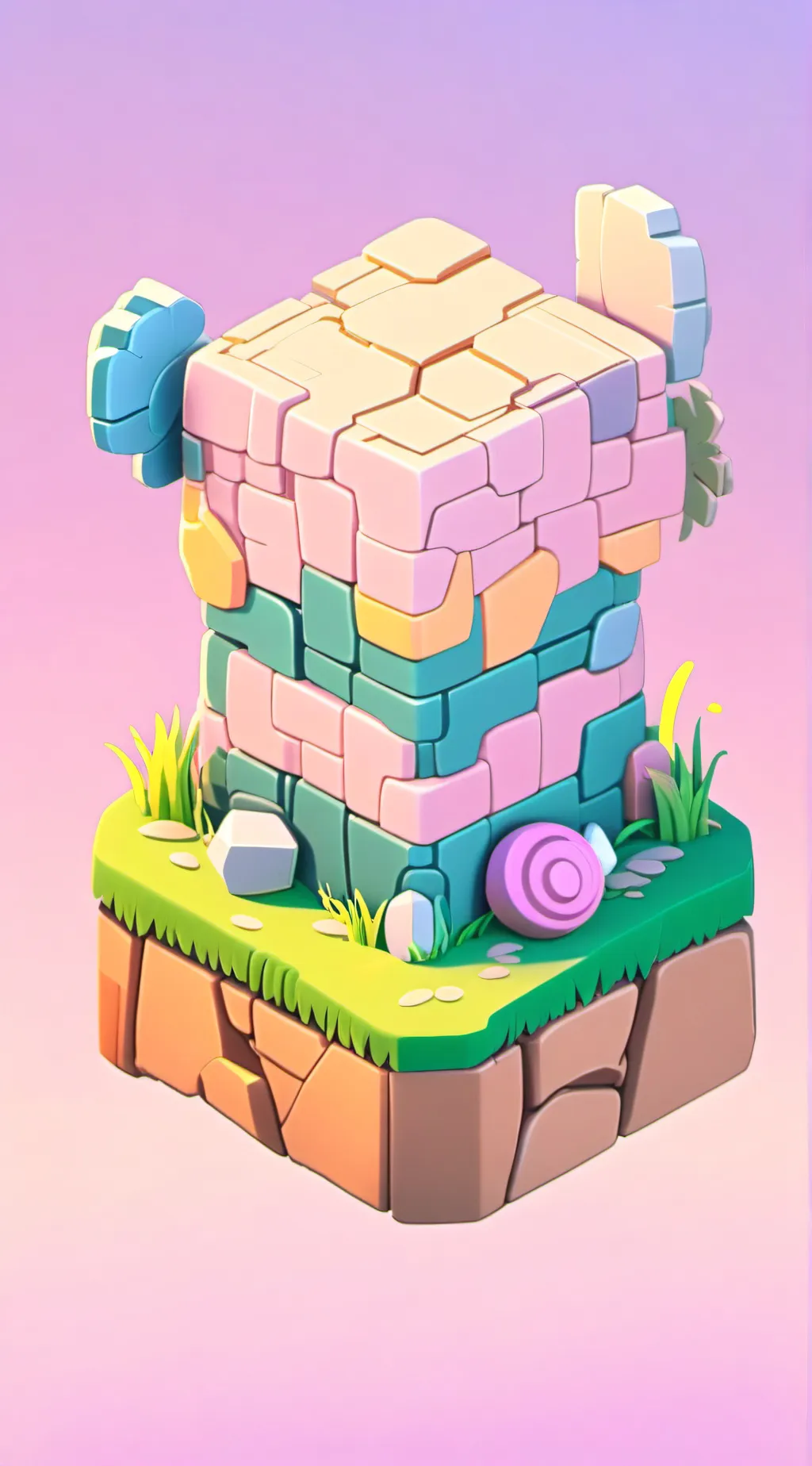 ai character: grass block background