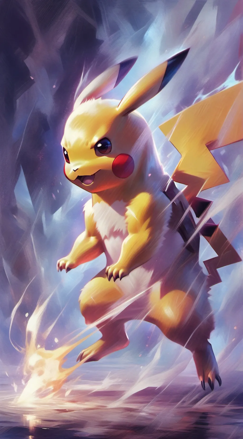 ai character: strong Pikachu background