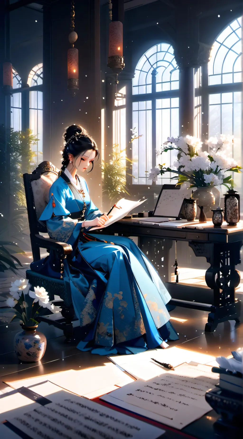 ai character: Leona  background