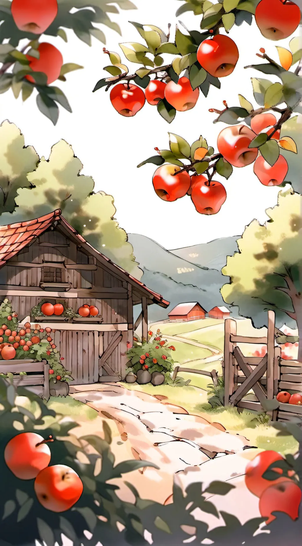 ai character: Andy's apple farm background