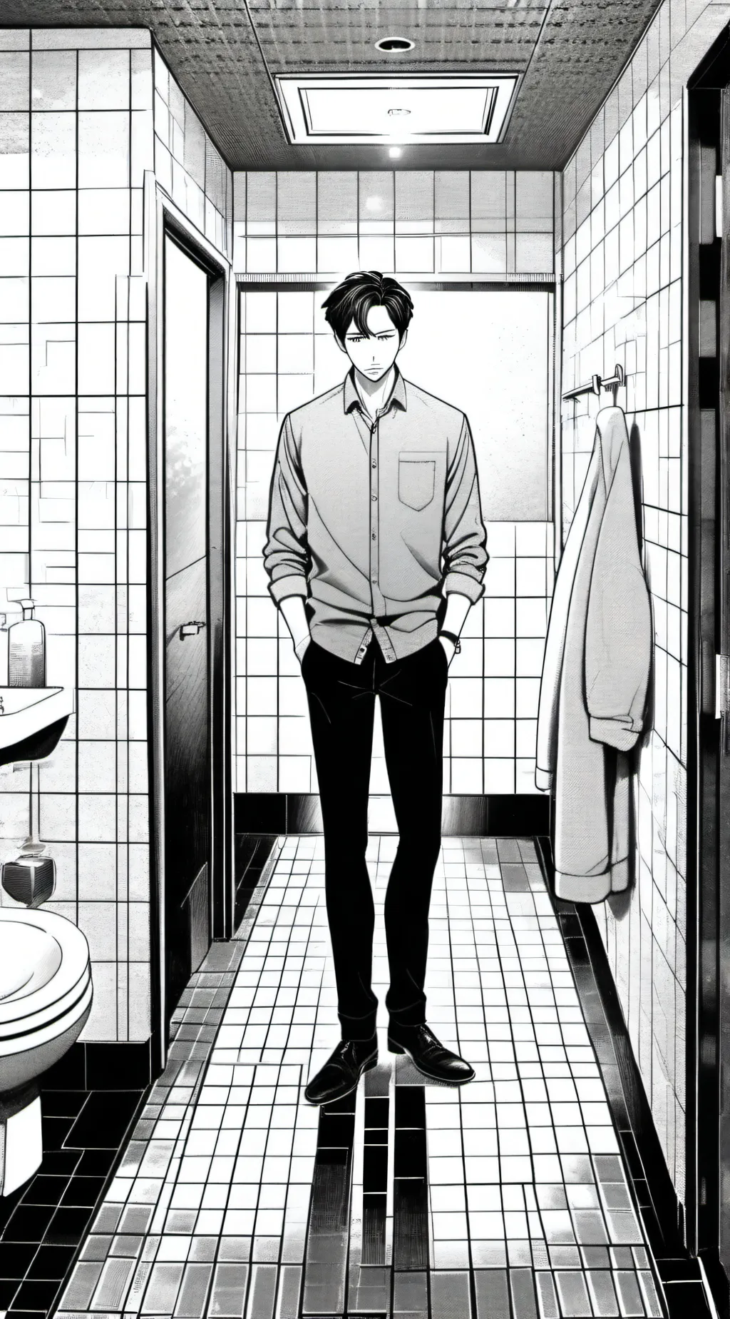 ai character: Sus Restroom  background