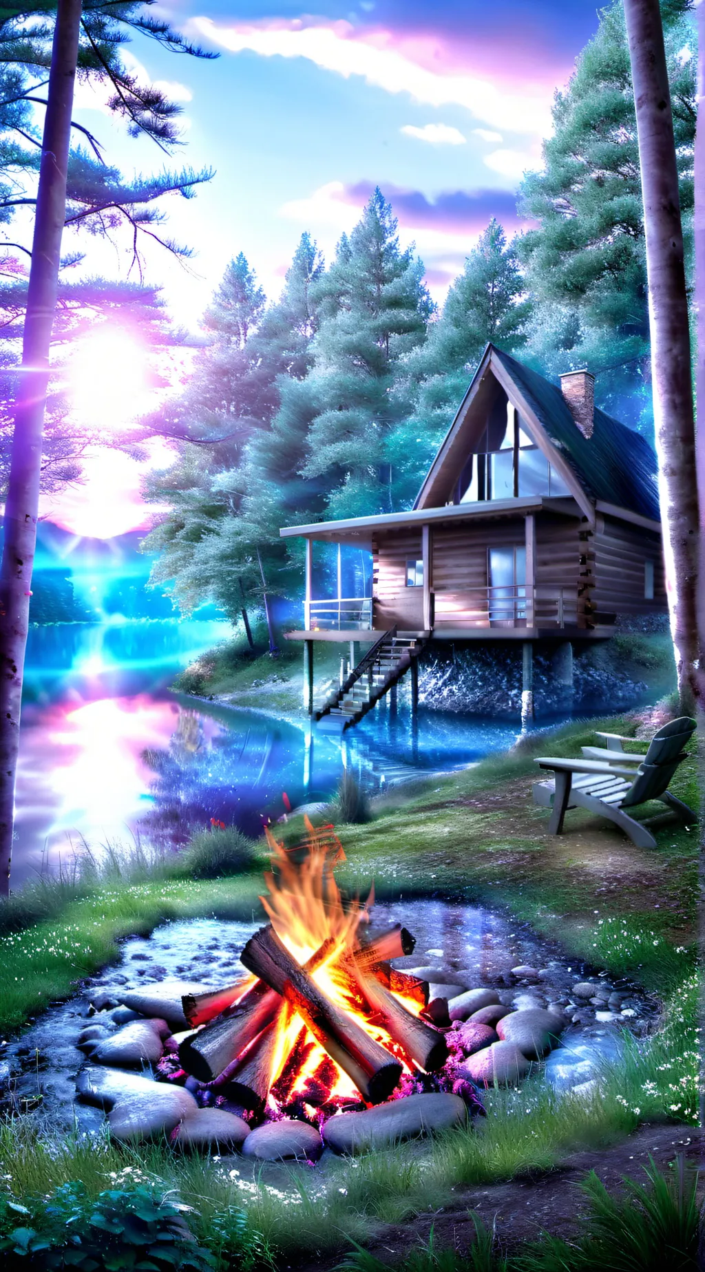 ai character: Hazbin camping background