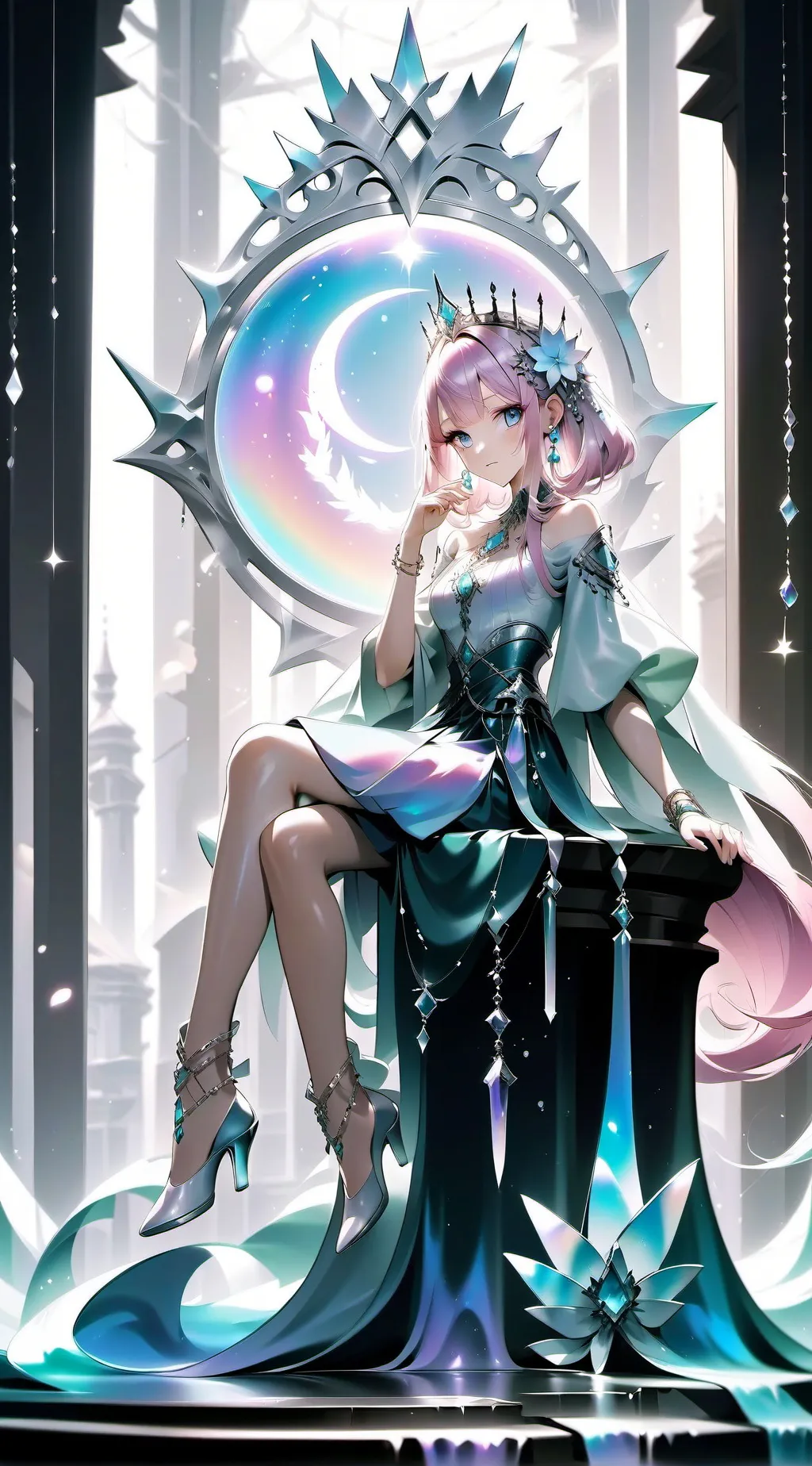 ai character: queen gacha heat  background