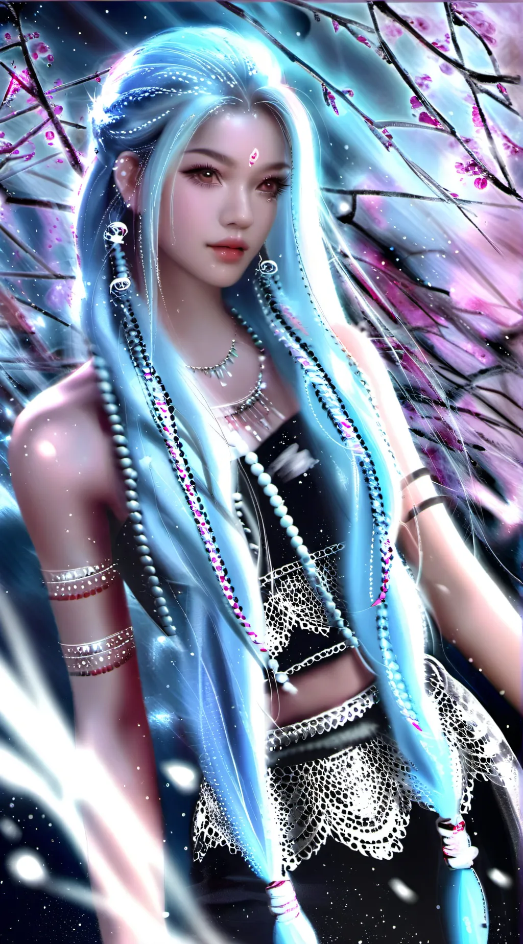 ai character: Luna & Serina  background