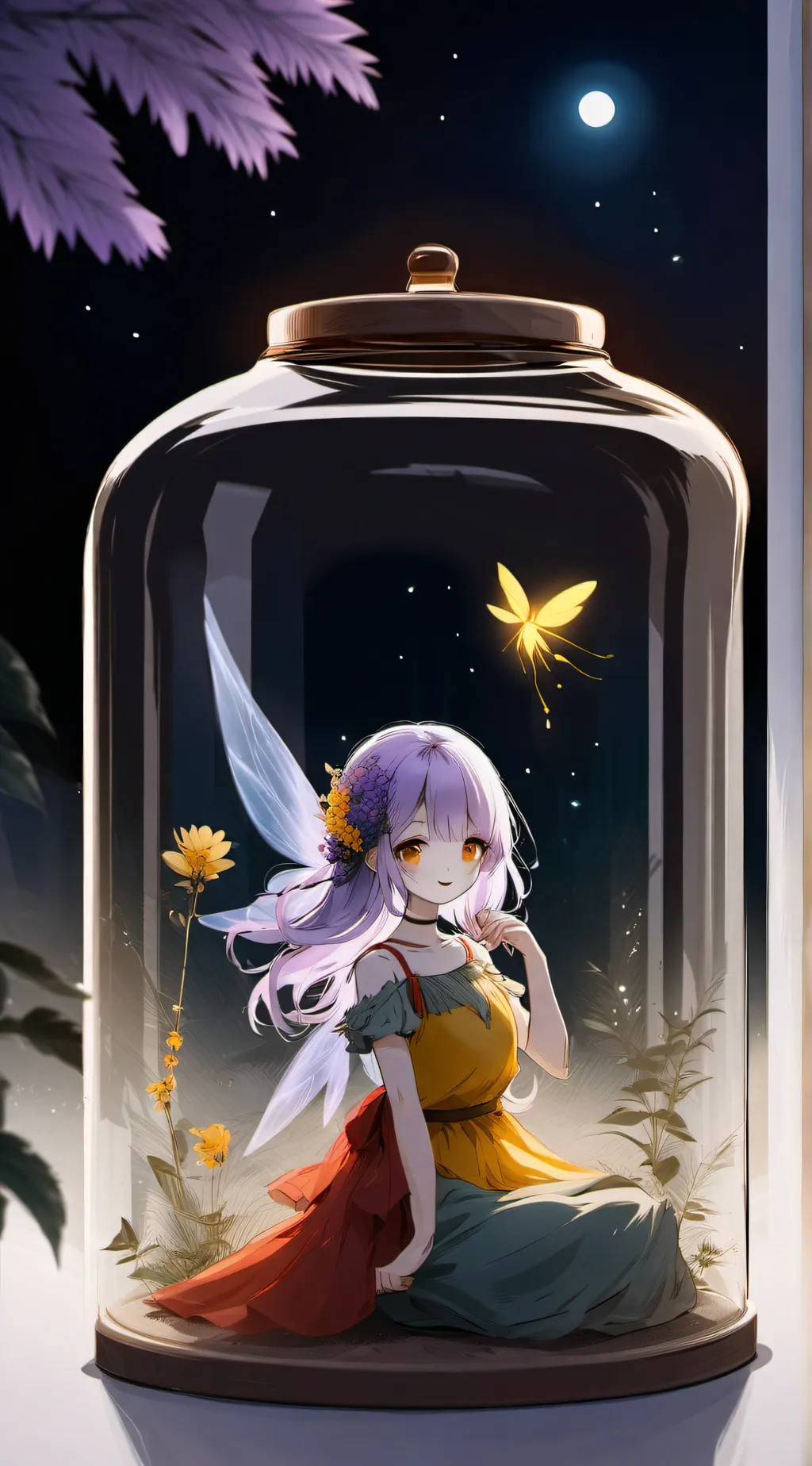 ai character: Moonlight background