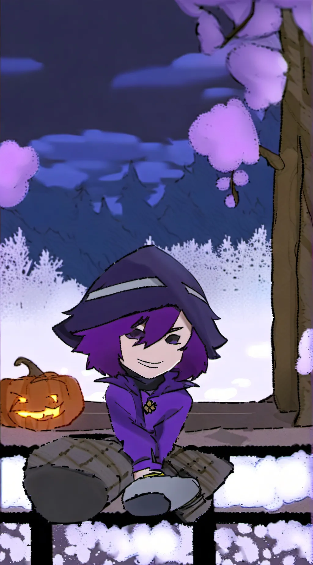 ai character: Uzi plush background