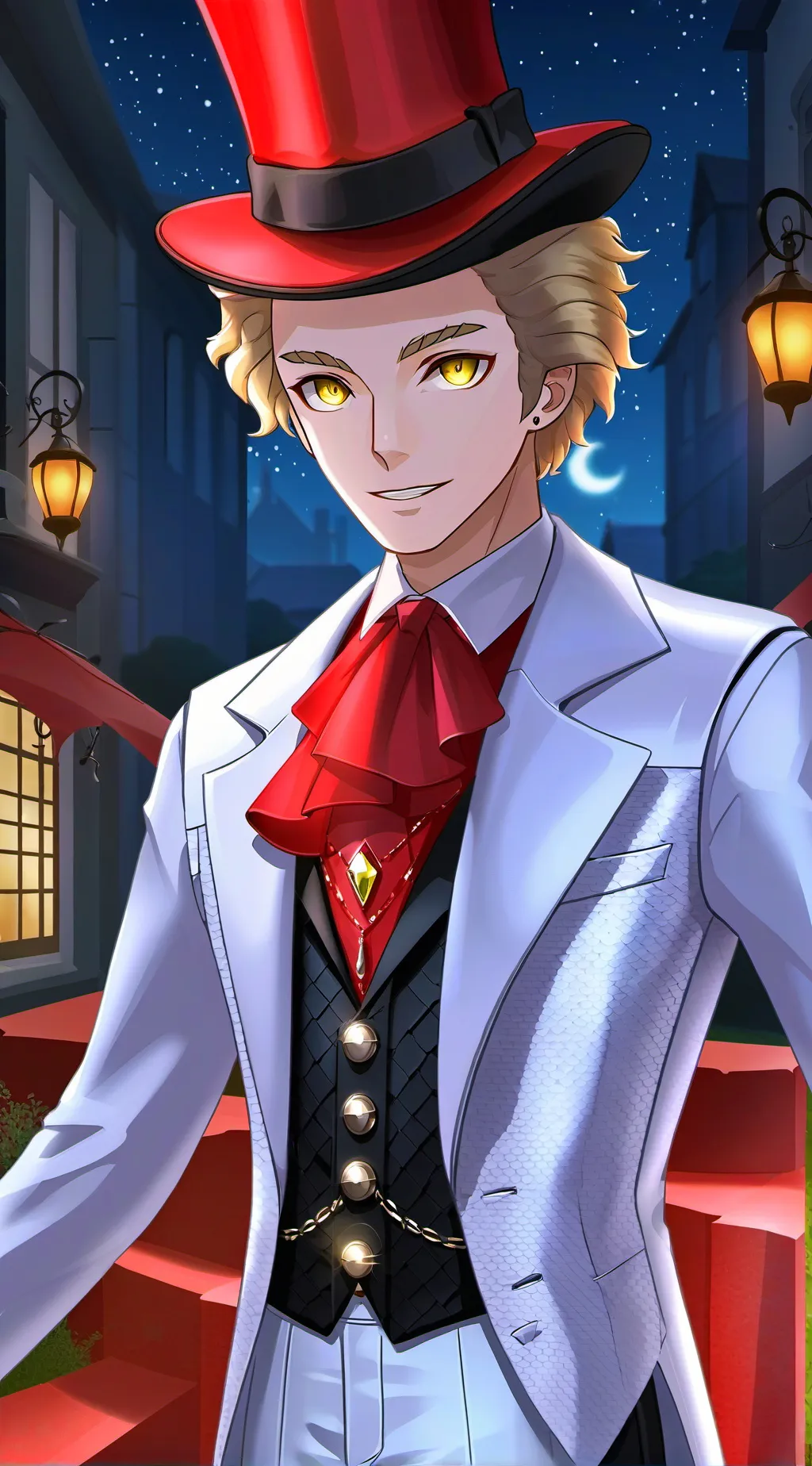 ai character: LuciferMorningstar background