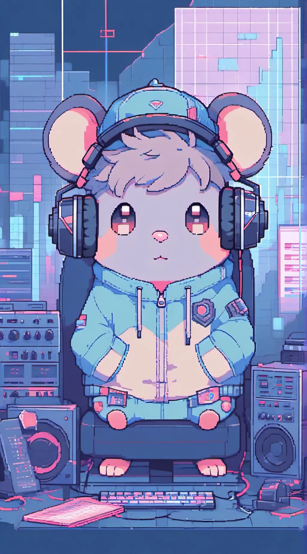 ai character: grooving chomik background