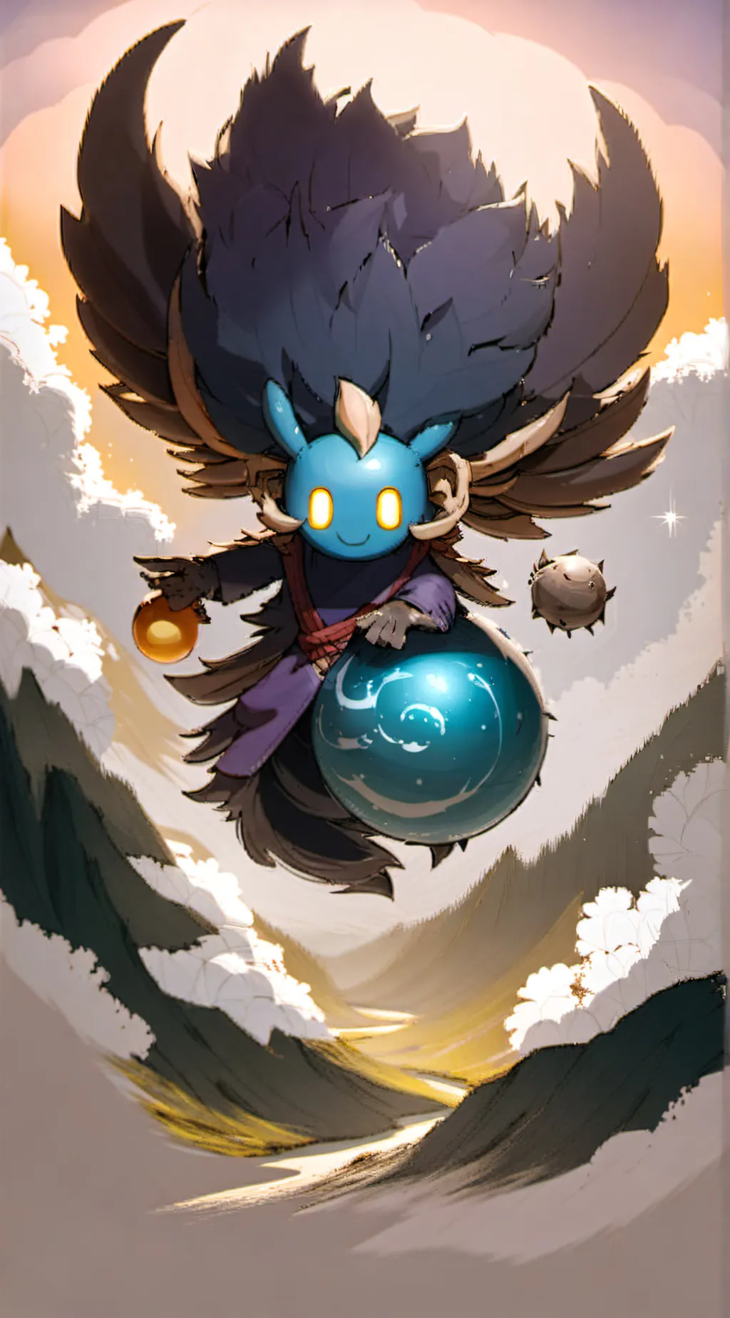 ai character: Nebby/Nebula background