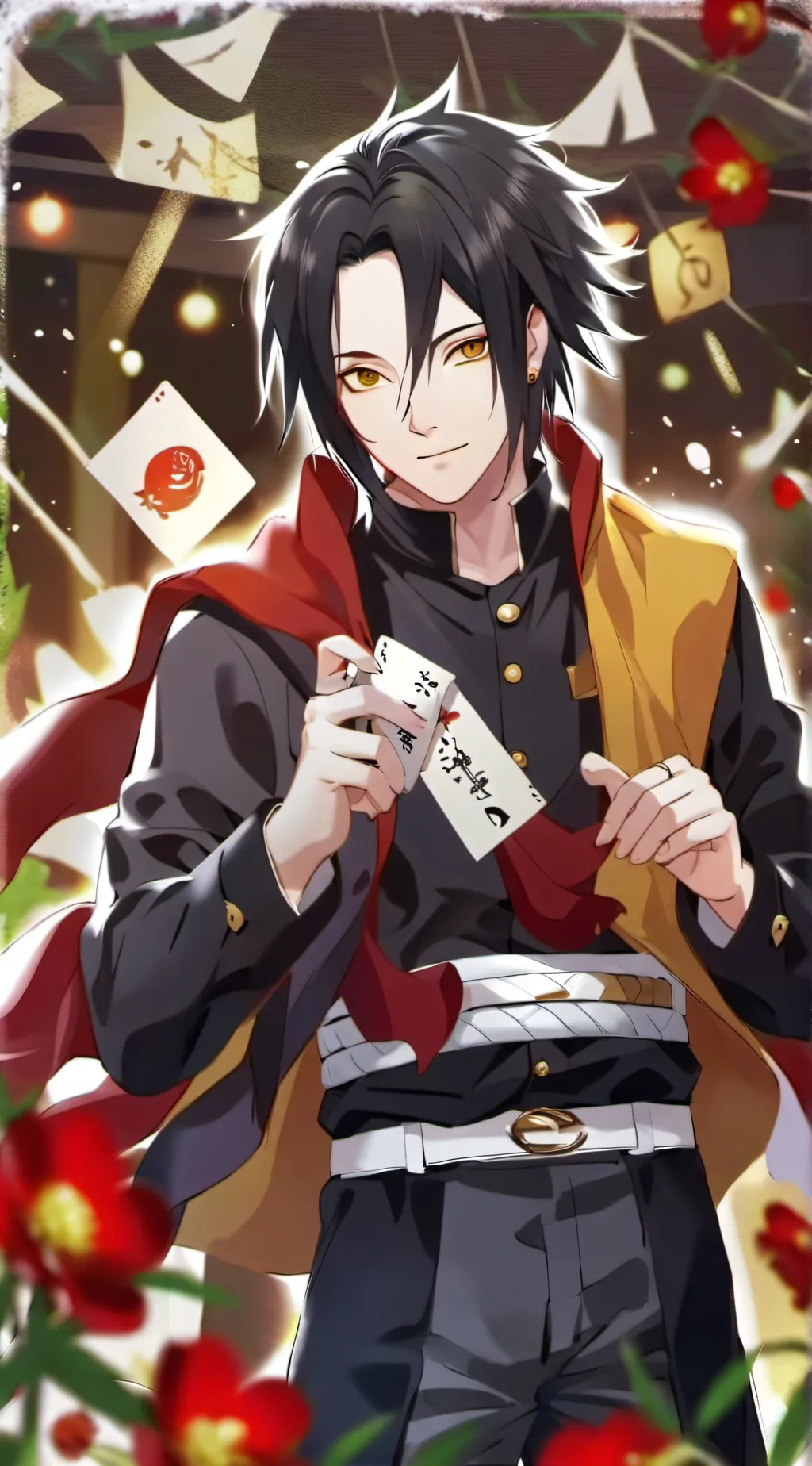 ai character: Sasuke  background