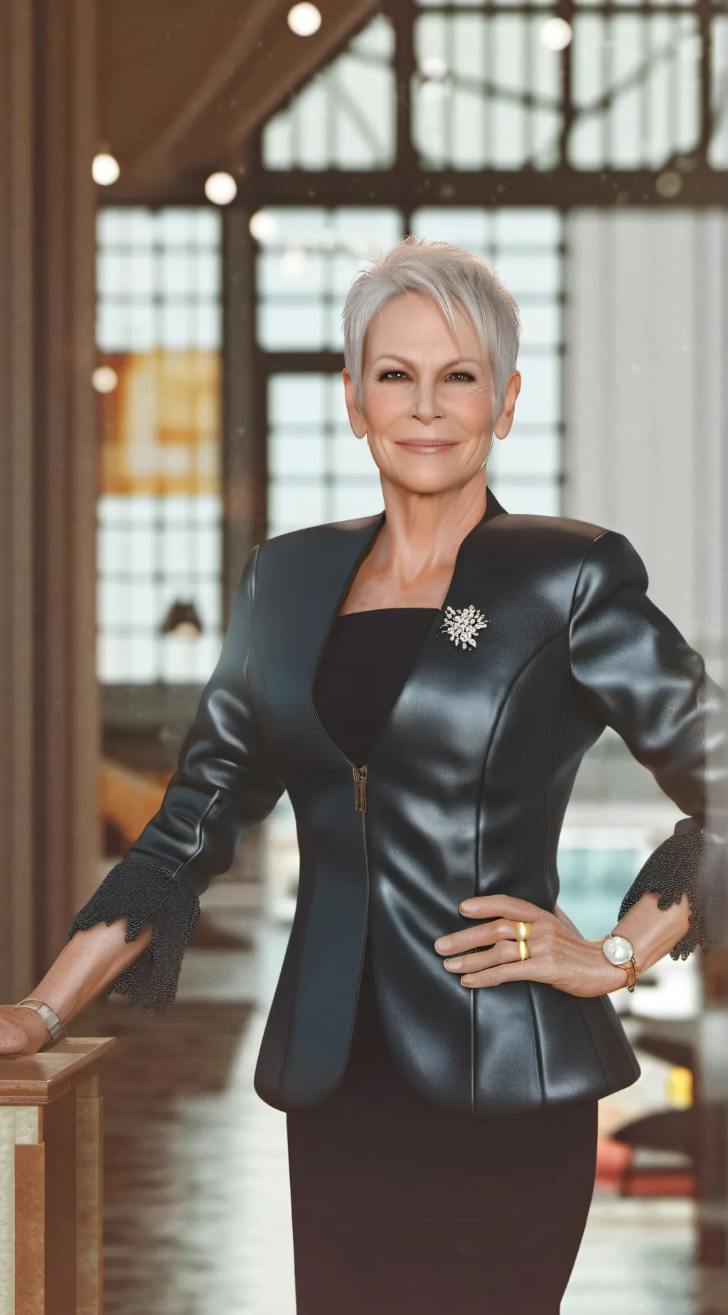 ai character: Jamie lee curtis background