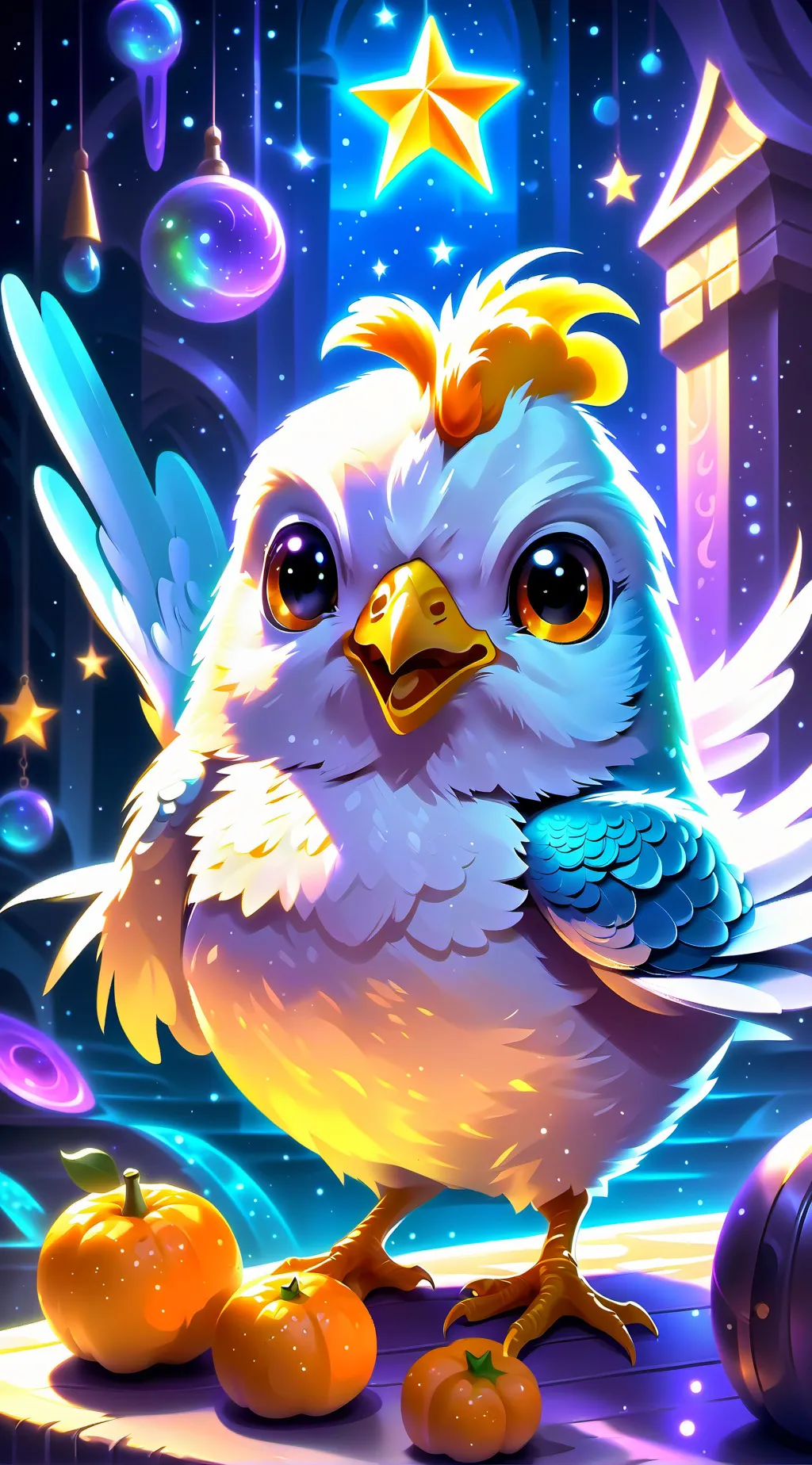 ai character: kickinchicken  background