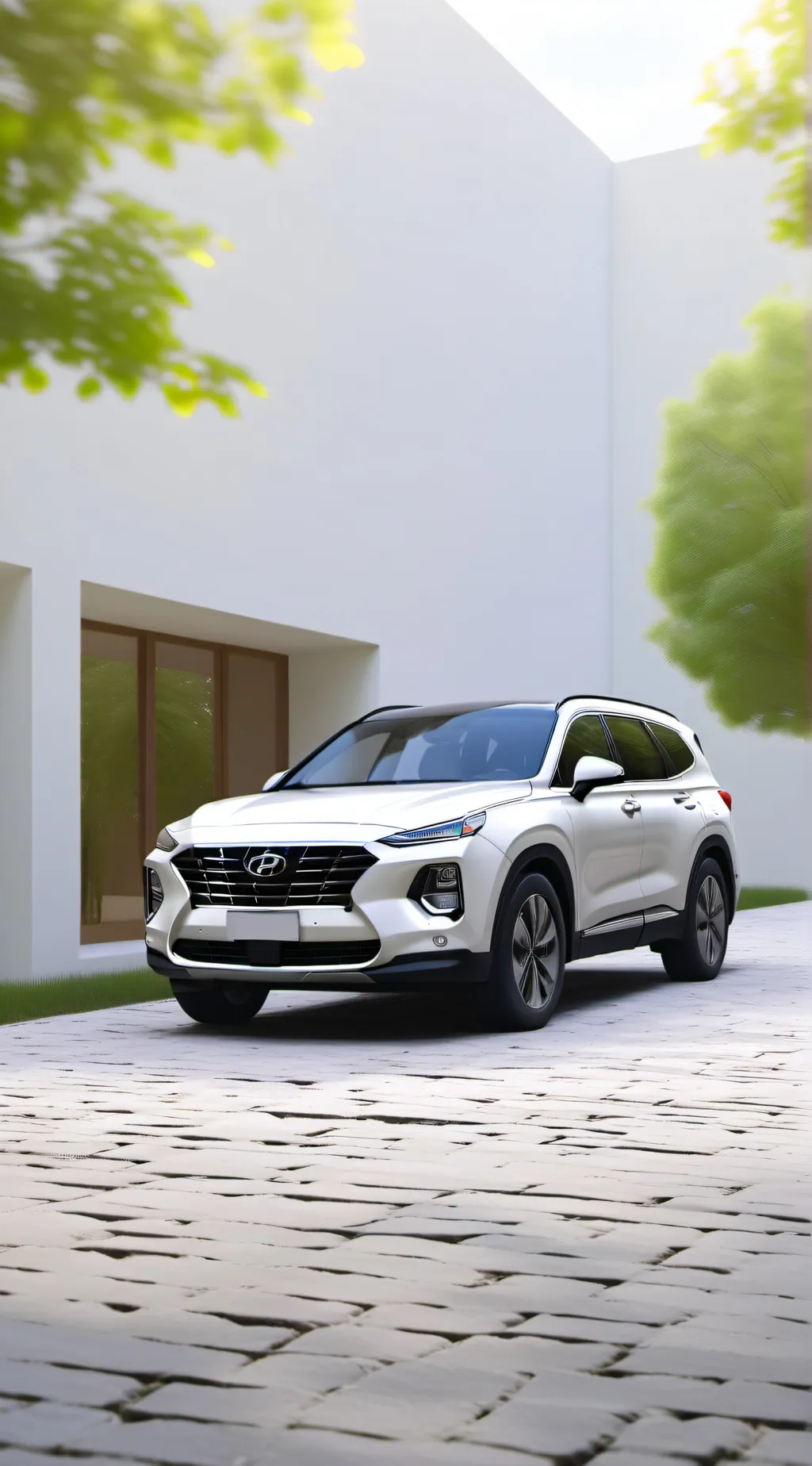 ai character: Hyundai santa fe background