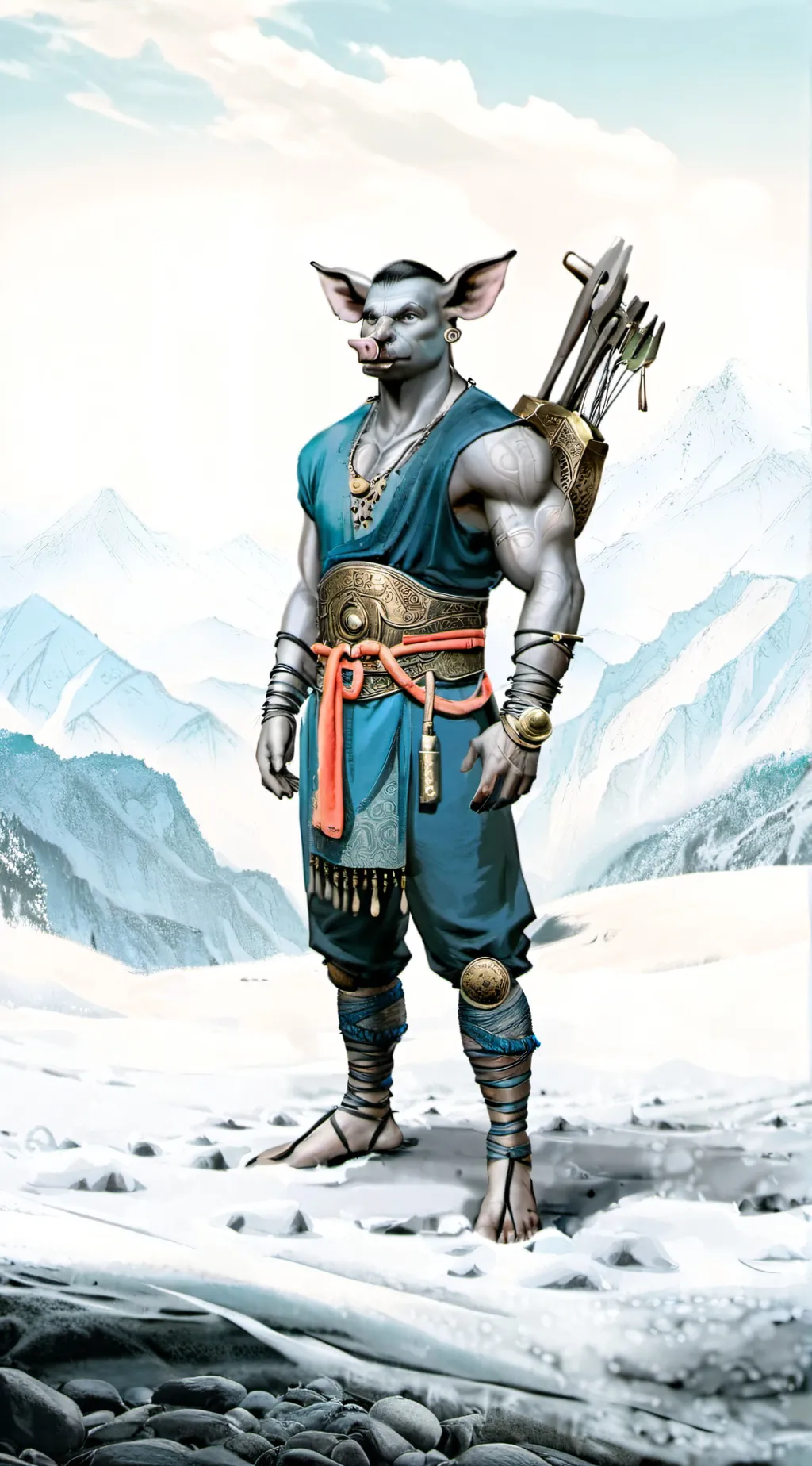 ai character: uncle Samsonite  background