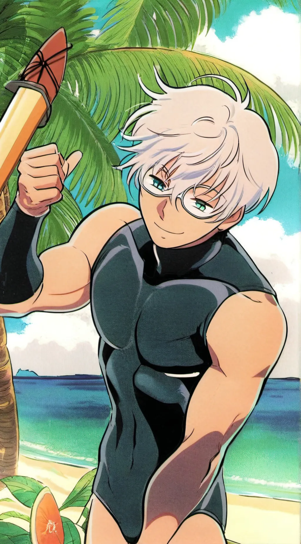 ai character: JJK beach boys  background