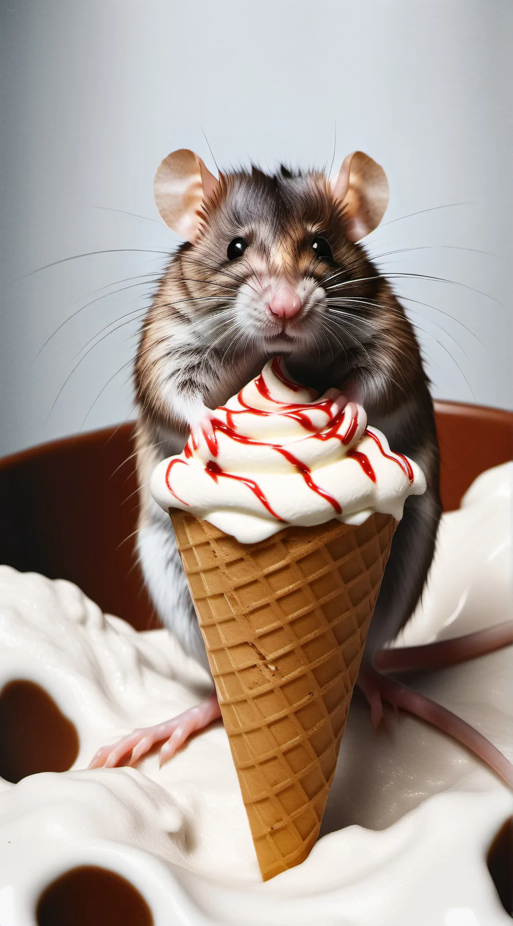 ai character: ice cream rat background