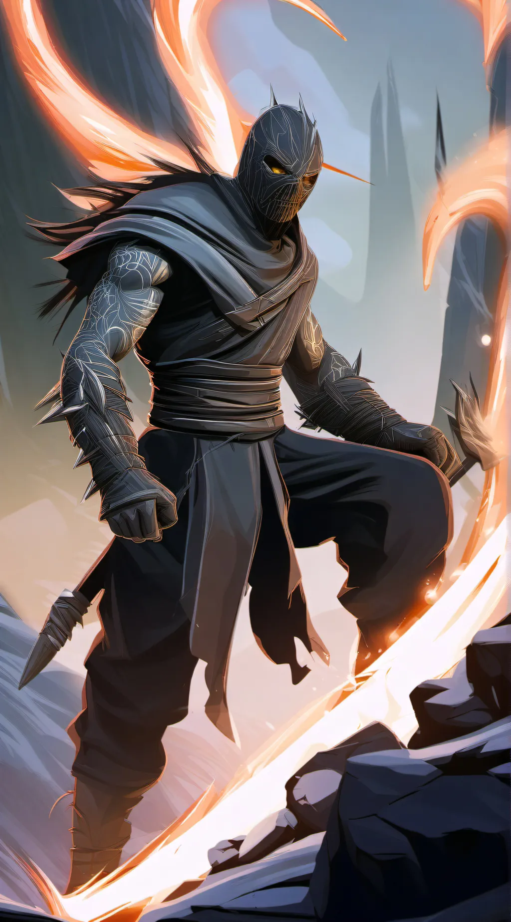 ai character: The dark warrior background