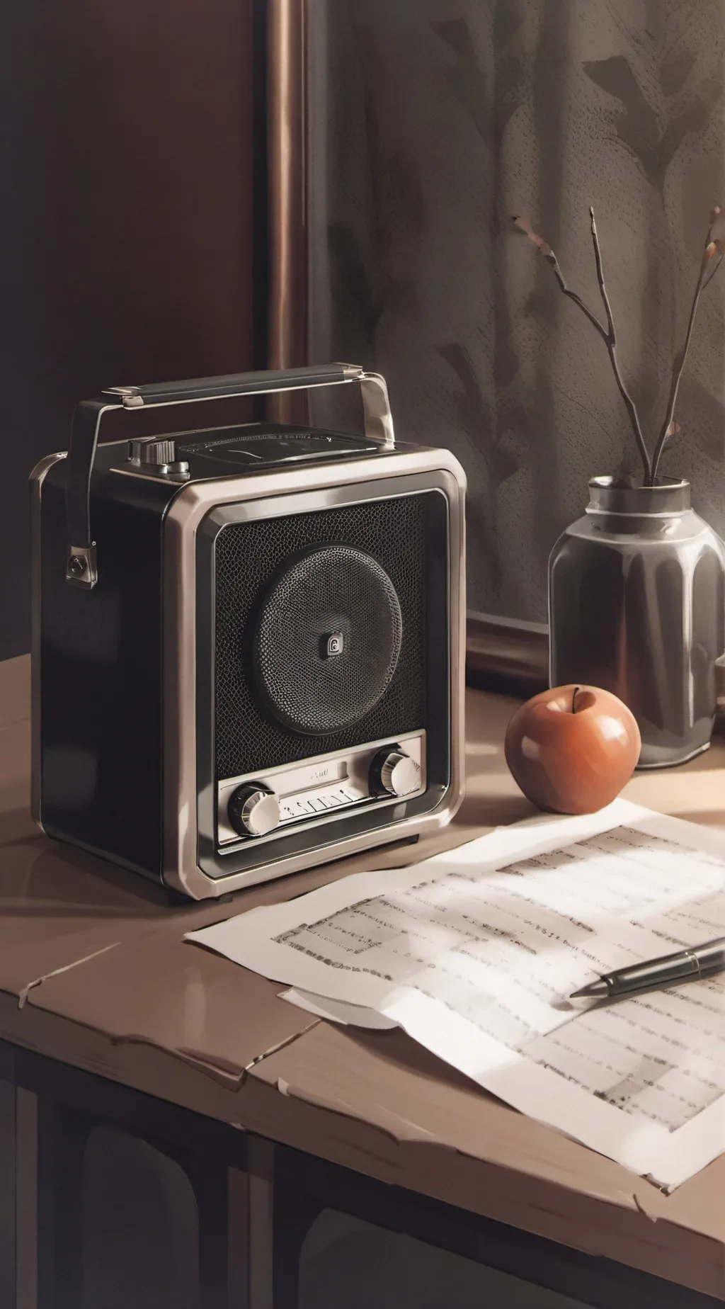 ai character: RadioApple background