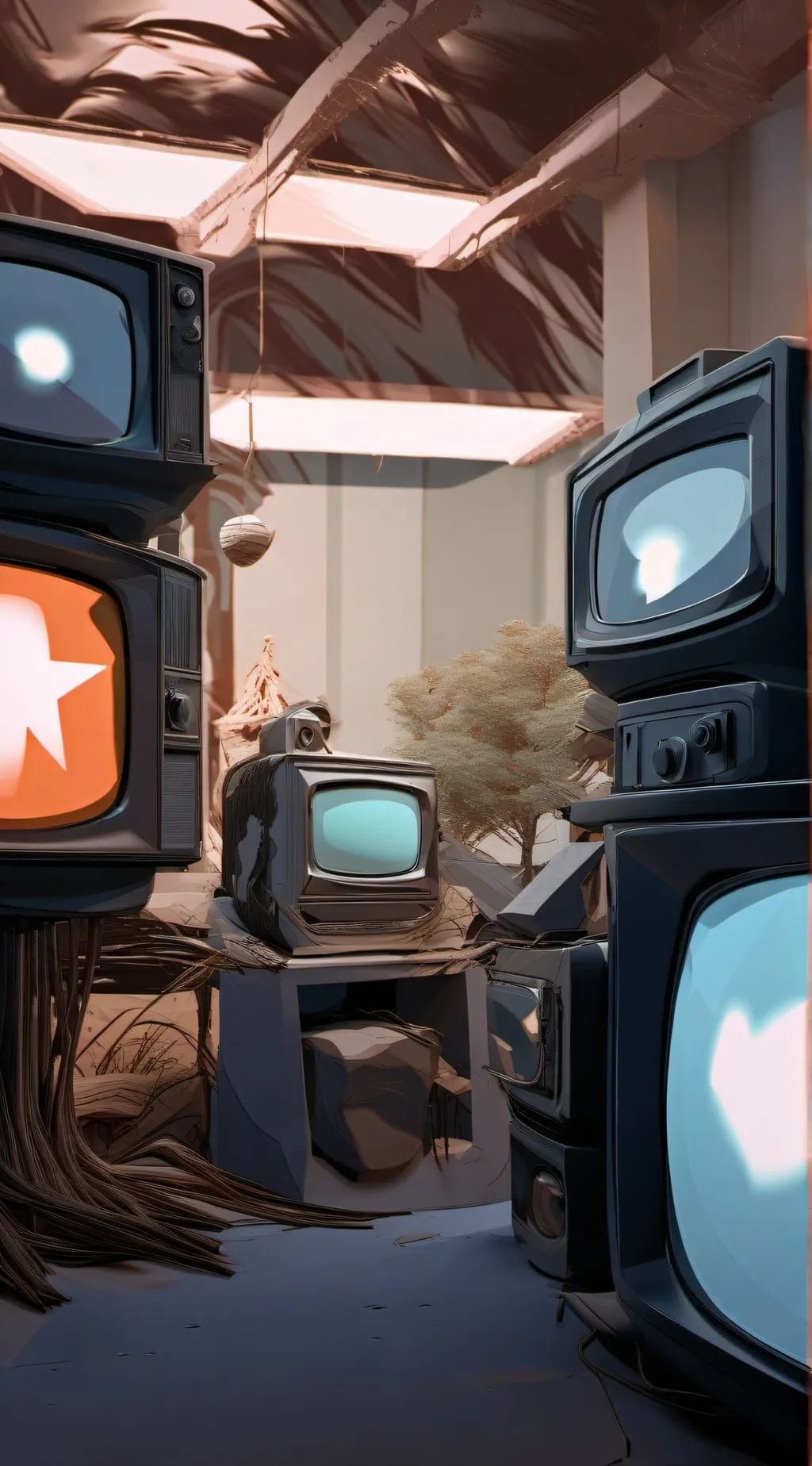 ai character: Tv man background