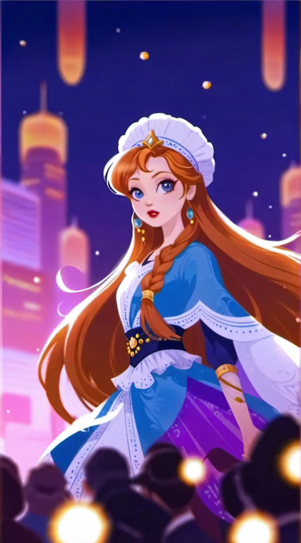 ai character: Holly'O Hair background