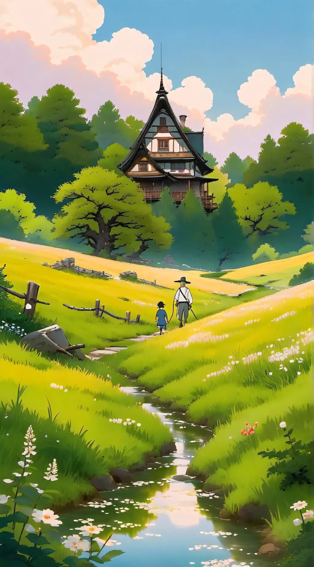 ai character: Grass background