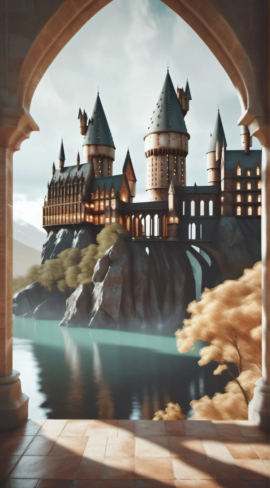 ai character: Hogwarts 💜♥️  background