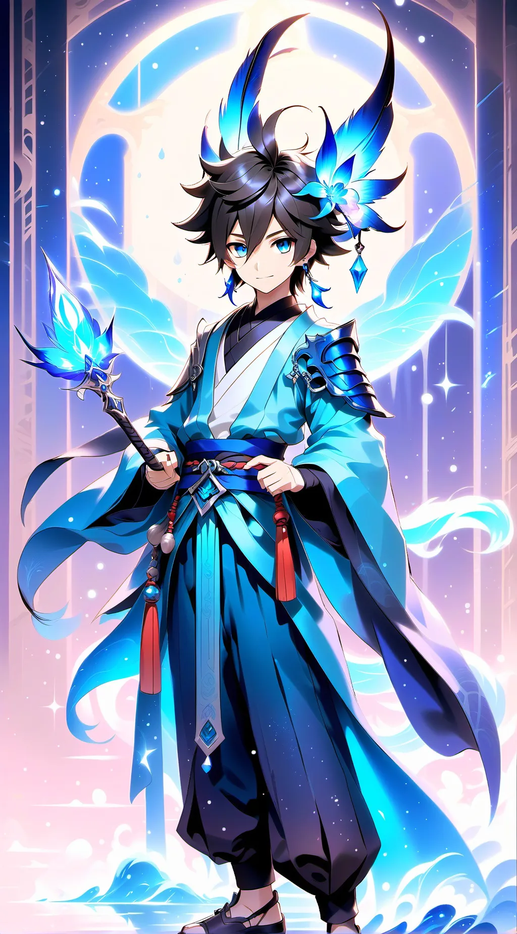 ai character: blue background