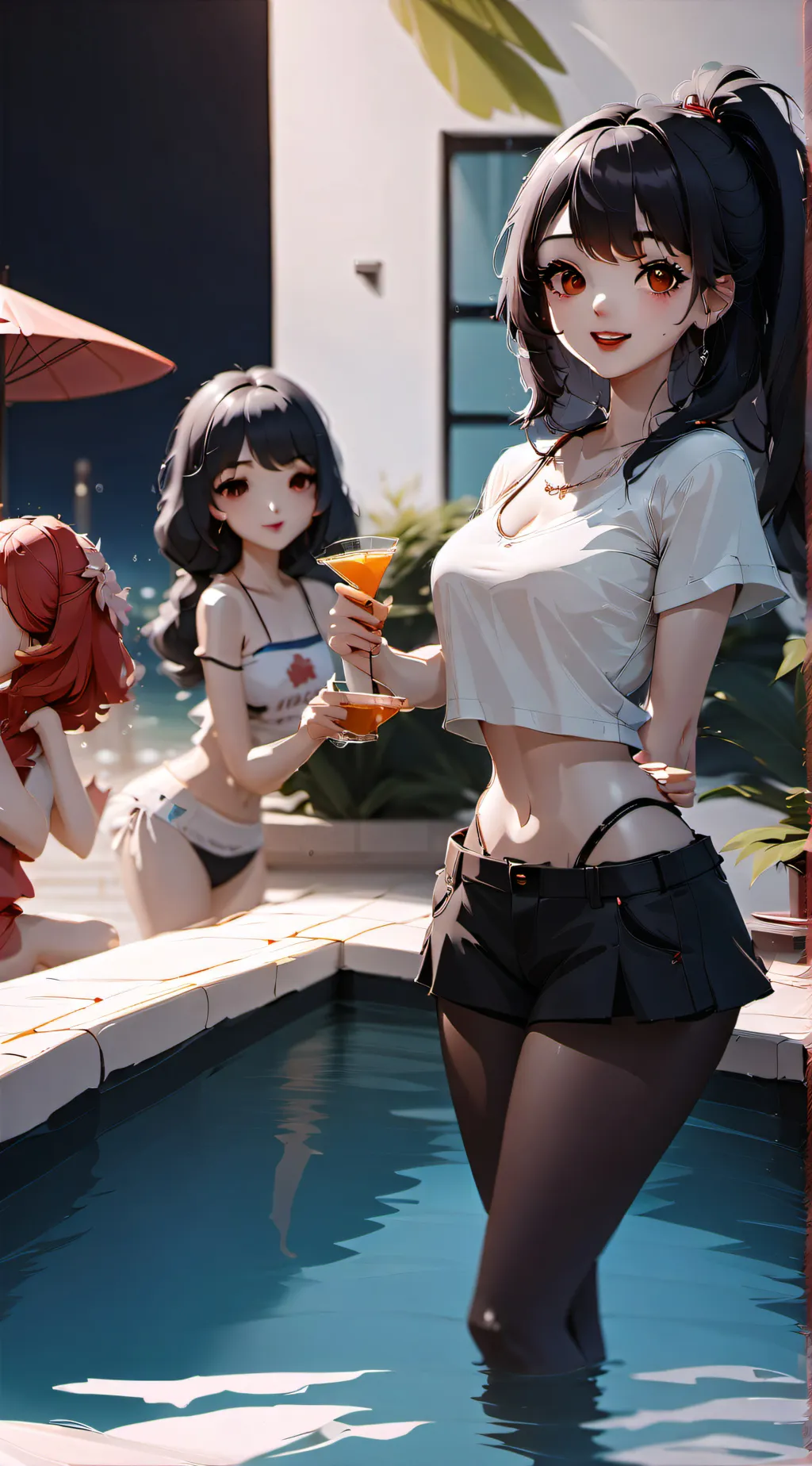 ai character: Girls Pool Party background