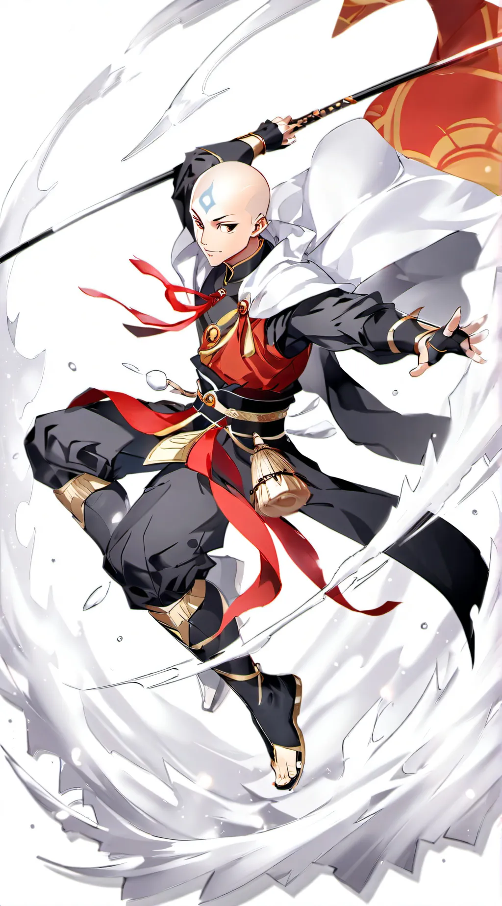 ai character: Aang, Katara, Soka background