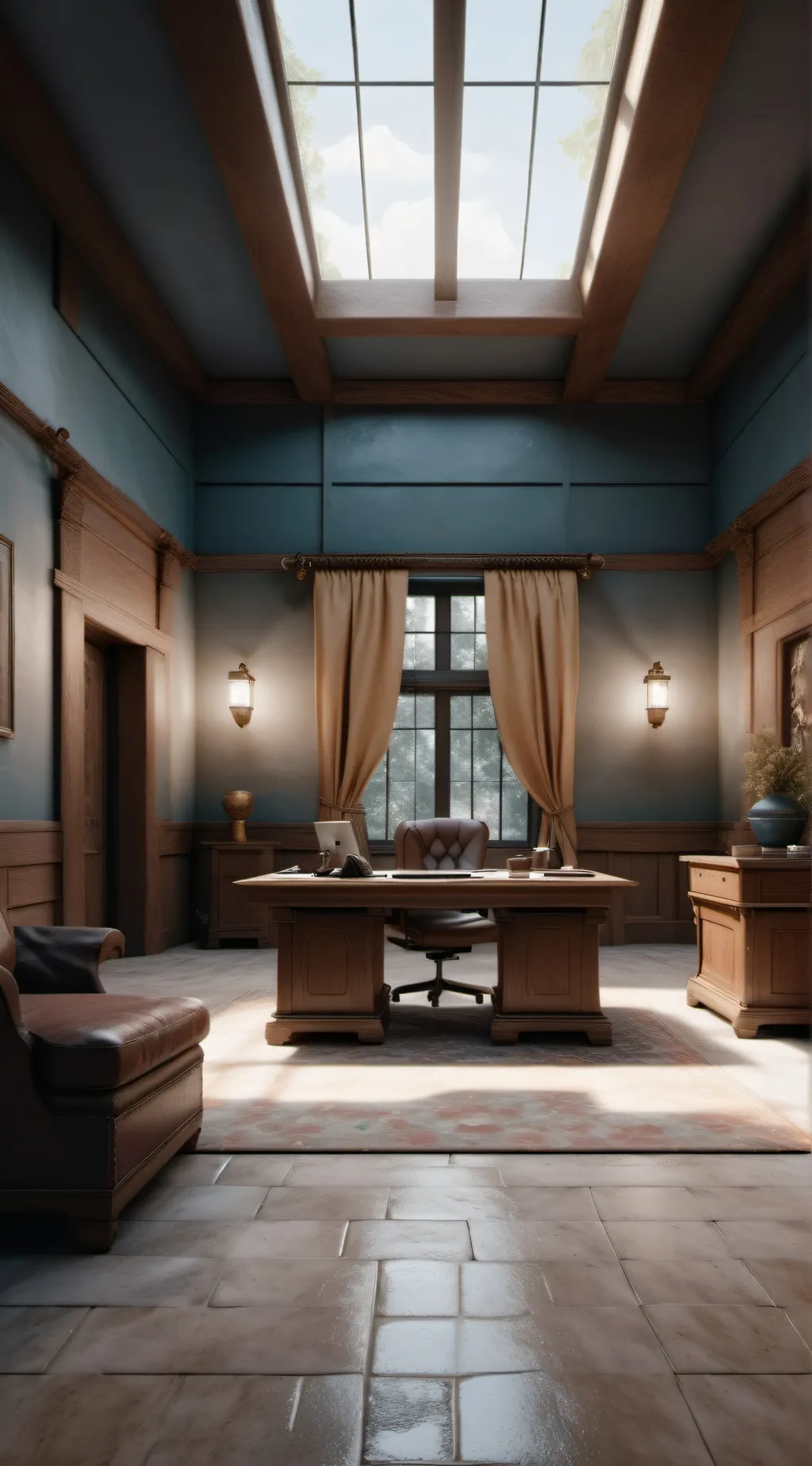 ai character: reaction room background