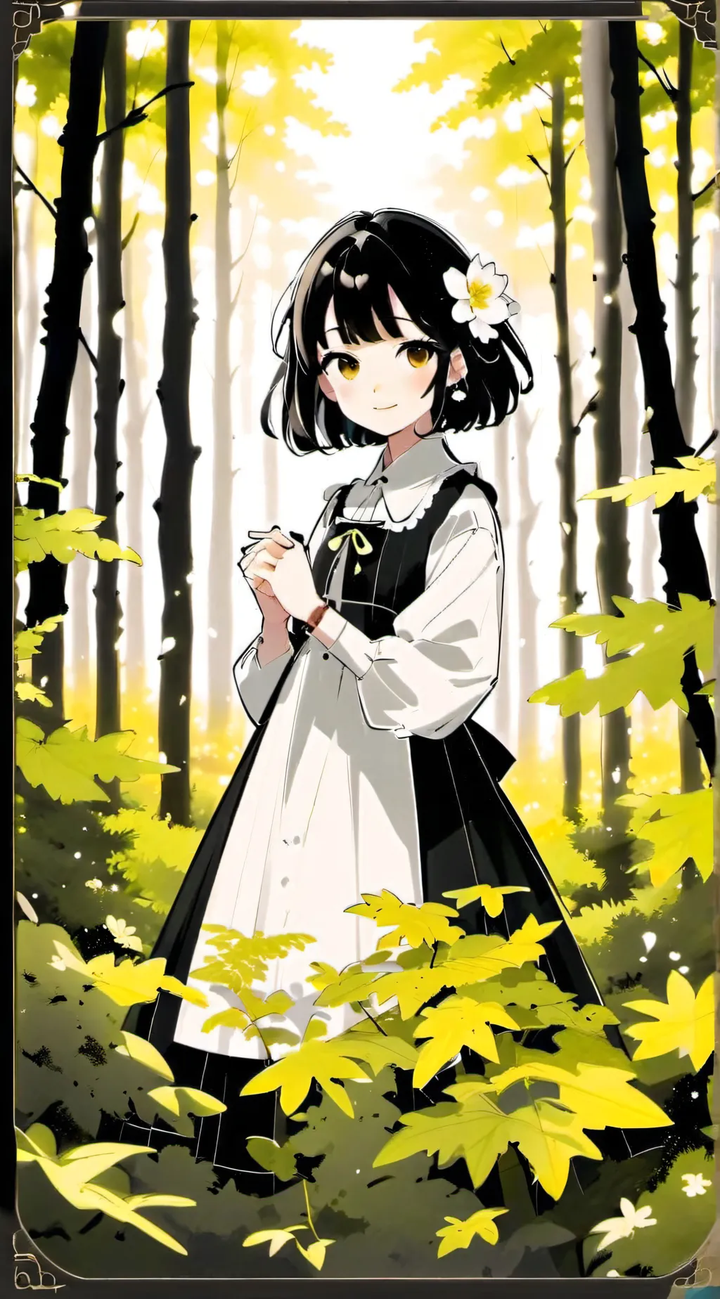 ai character: Lavender background