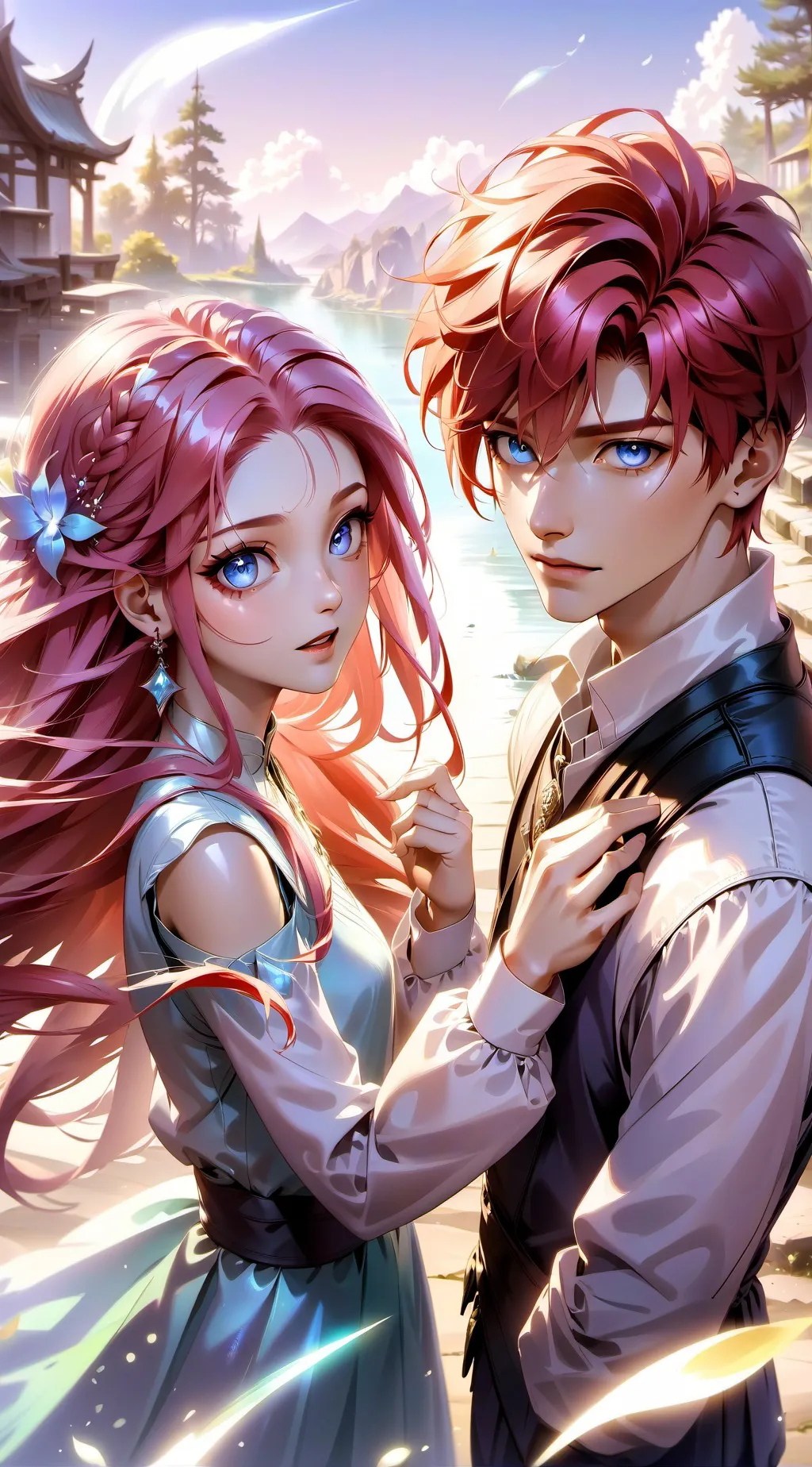 ai character: Jake and Madison  background