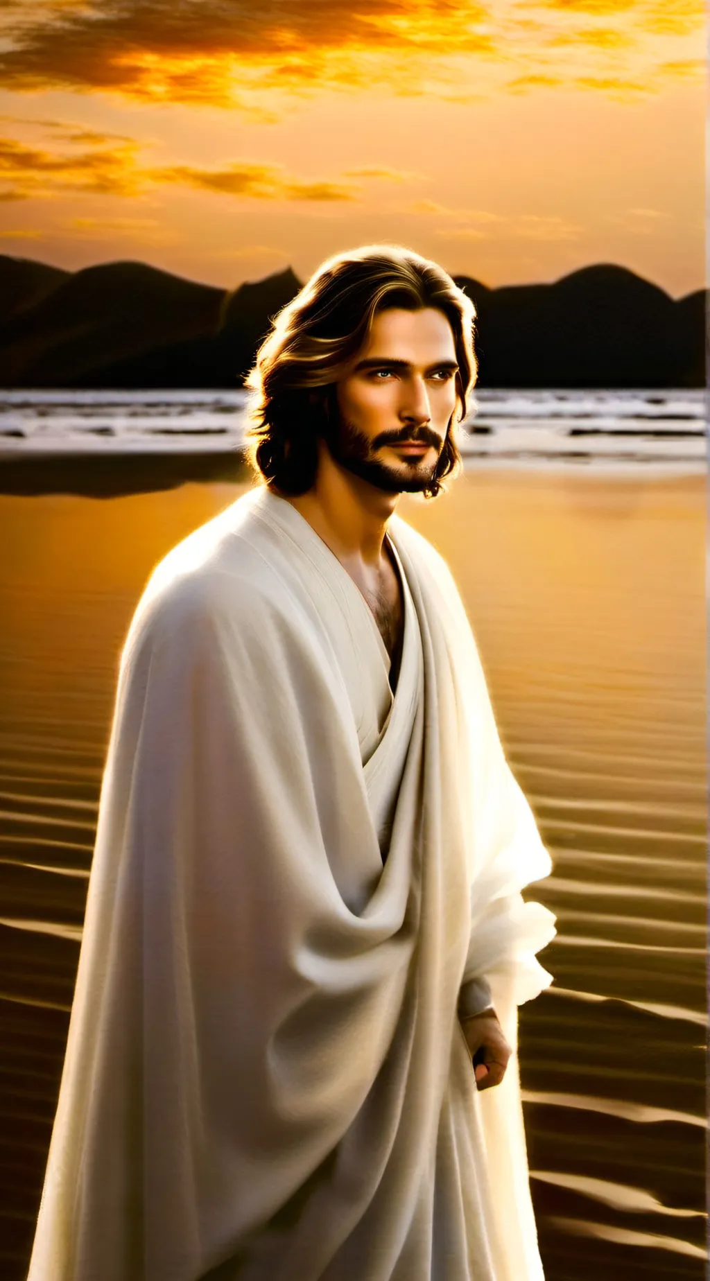 ai character: Jesus christ background