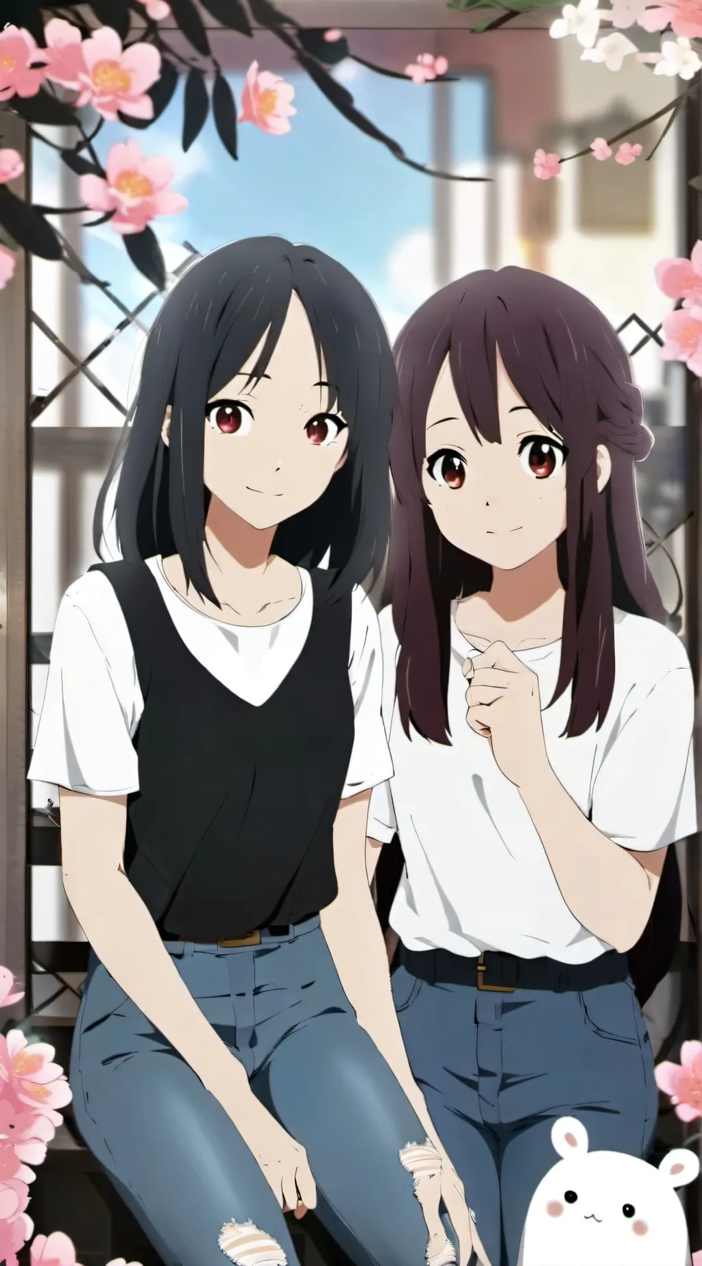 ai character: KAtie and cady background