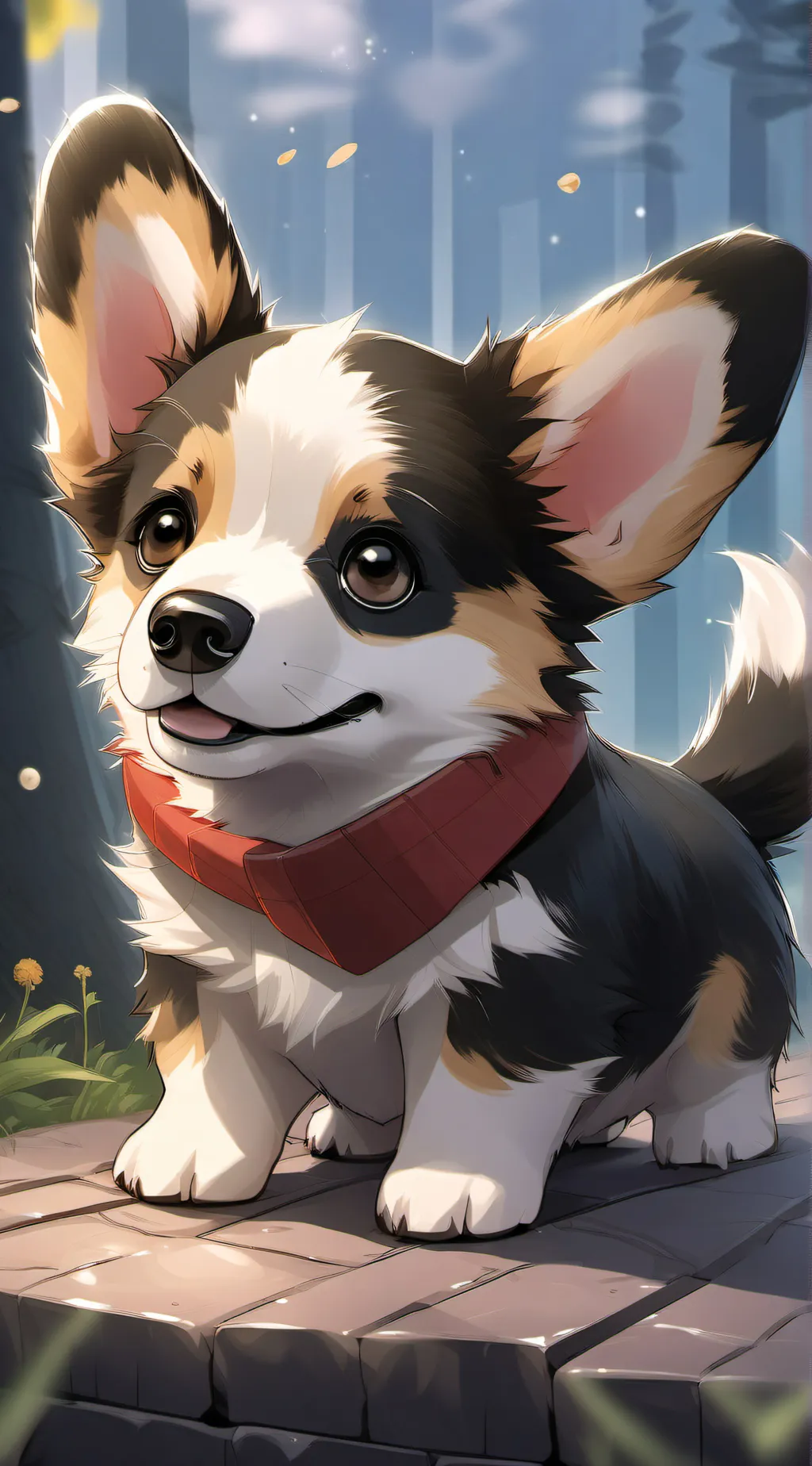 ai character: Corgi baby background