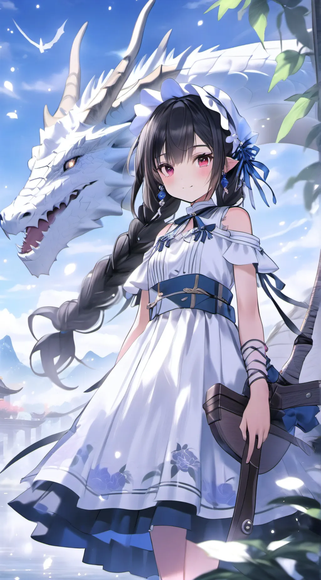 ai character: Dragon gerl hehehe background