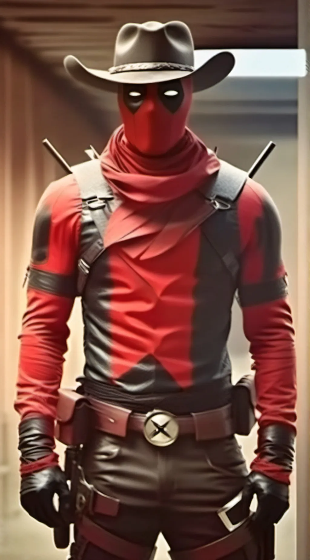 ai character: cowboy deadpool background