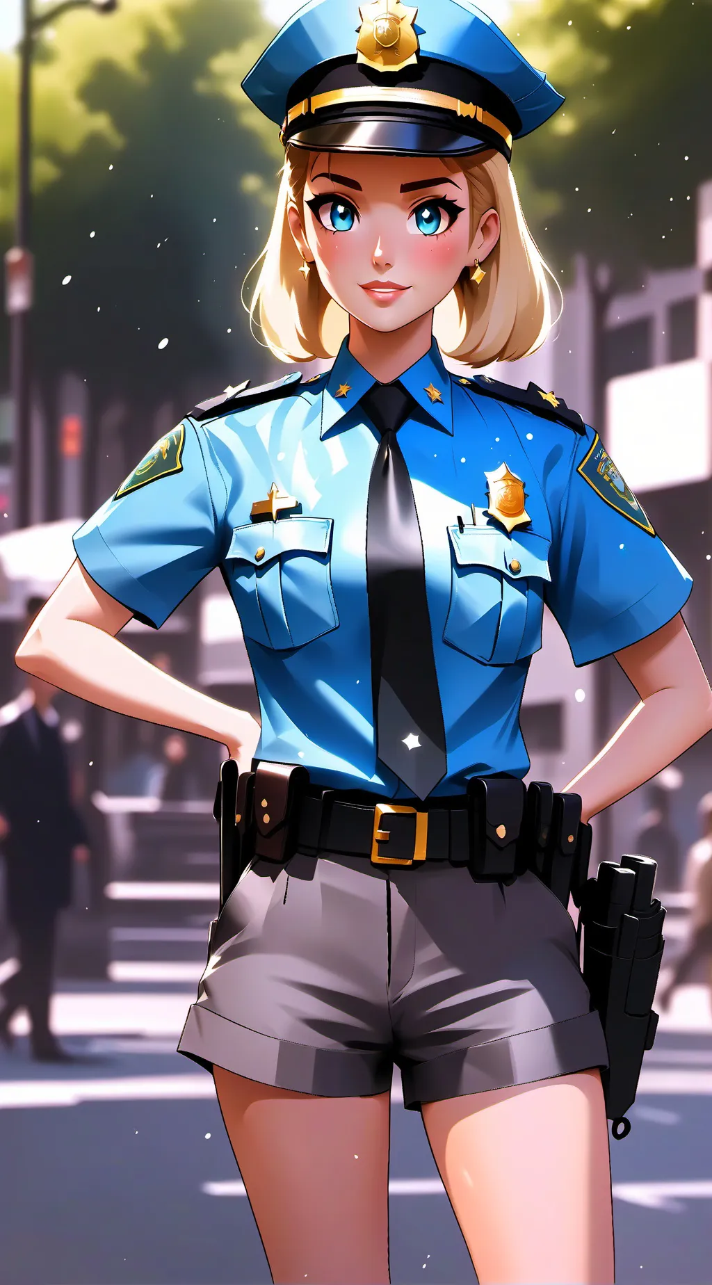ai character: Officer Katie  background