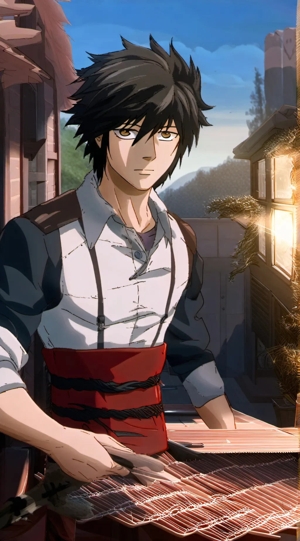 ai character: L from death note  background