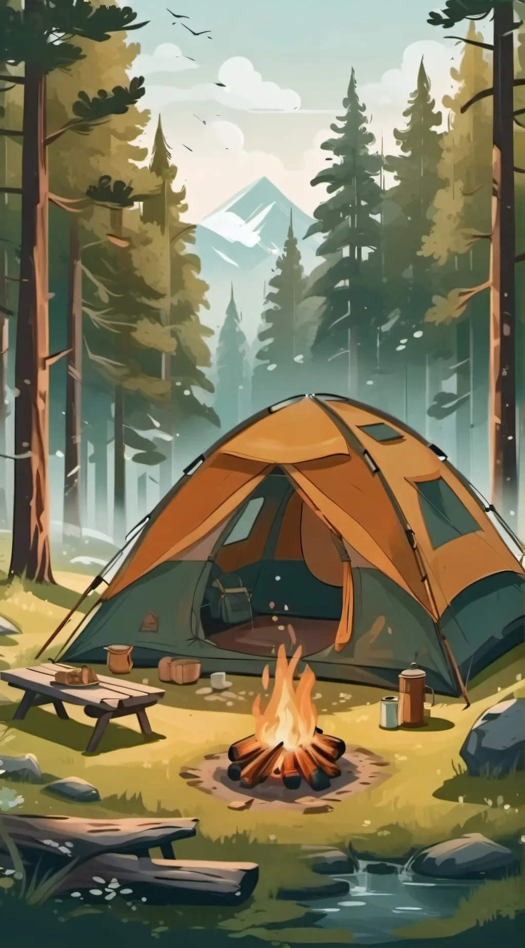 ai character: ᴄᴀᴍᴘ ᴋᴇɴᴛᴏɴ!  background