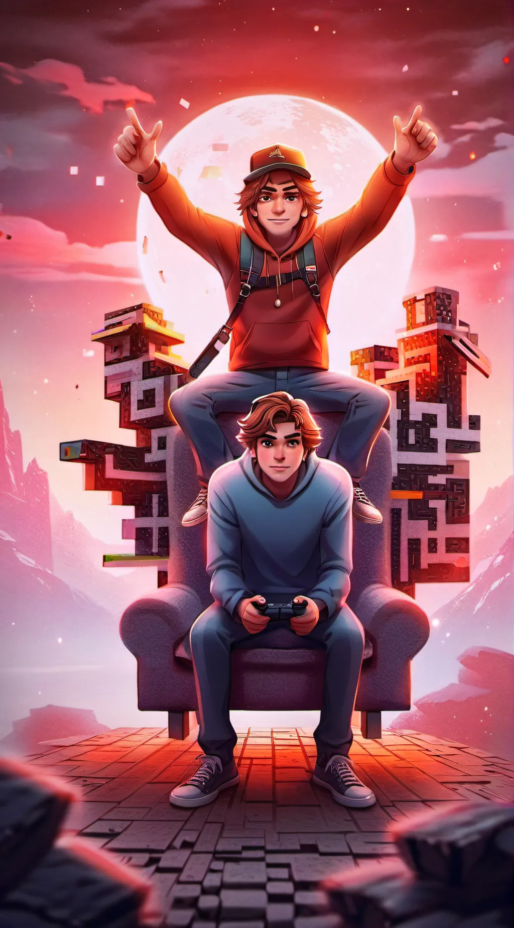 ai character: Dustin and Mike background